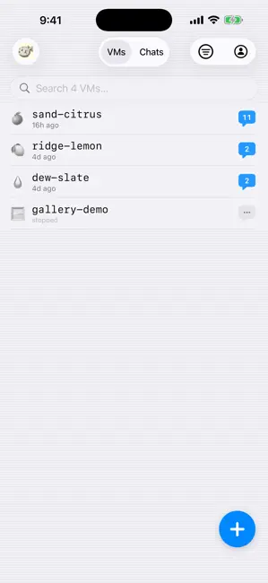 exe.dev iPhone screenshot 1