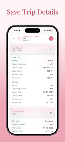 Snatched Planner iPhone screenshot