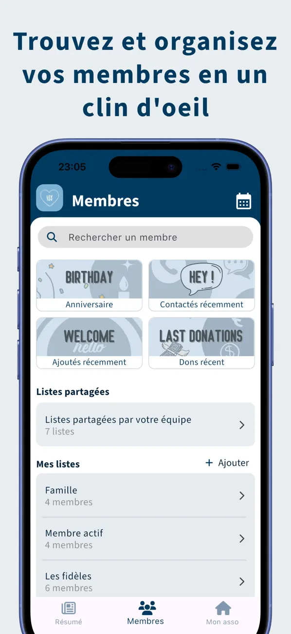 Screenshot #1 pour Asso360 - CRM & Dons