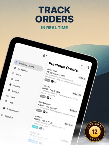 Purchase Order for Business iPad screenshot