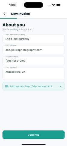 Zipp Invoice screenshot