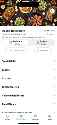 Azim's Restaurant iPhone screenshot