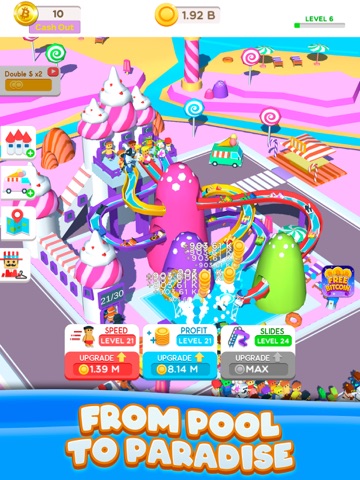 Idle Bitcoin Waterpark iPad screenshot