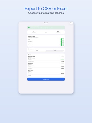 Bank2CSV: Statement Converter iPad screenshot