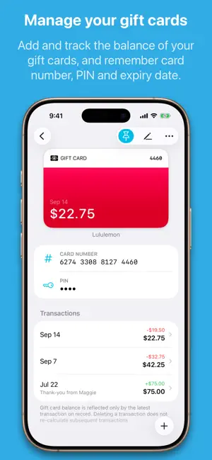 Woolly - Gift Card Tracker screenshot 1