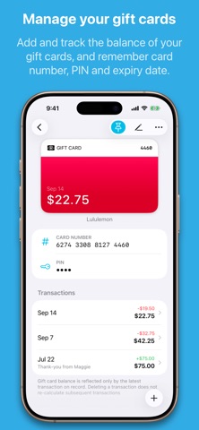 Woolly - Gift Card Tracker Screenshot 1 of 5