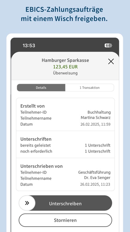 Finanzcockpit für Firmenkonten