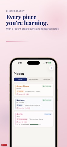 Dance Training Journal - Barre iPhone screenshot