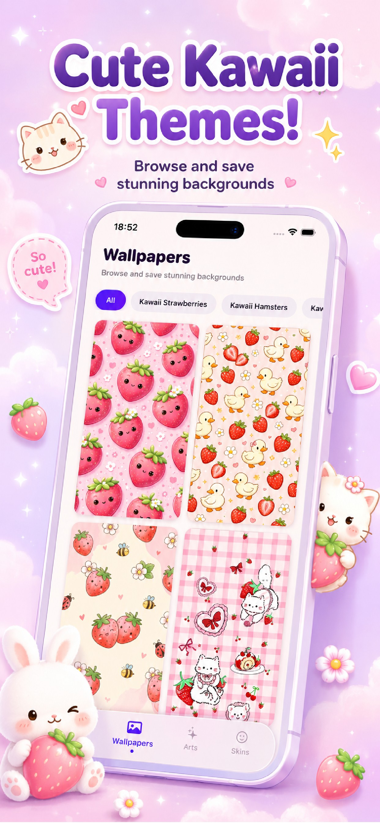 Kawaii Keyboard & Wallpaper screenshot 3