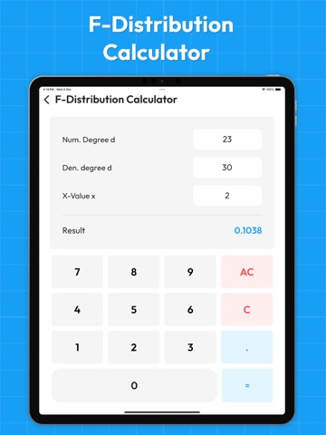 Statistics Calculation iPad screenshot