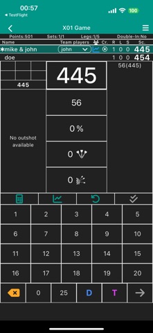 Darts Scoreboard App screenshot