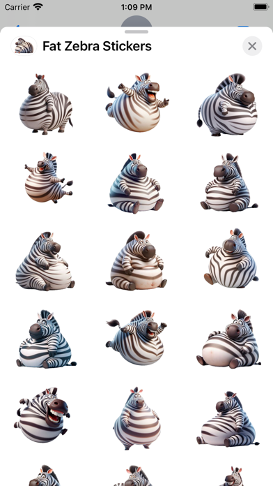 Screenshot #1 pour Fat Zebra Stickers