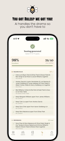 Seatbee - Wedding Seating Plan iPhone screenshot