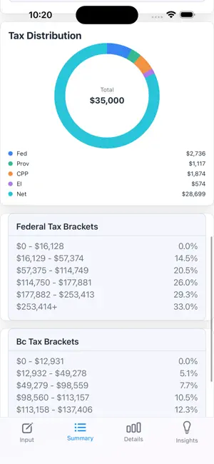 Canada Income Tax Estimator screenshot 3