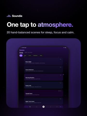 Soundie: Sleep & Focus Sounds iPad screenshot