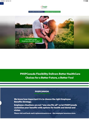 PHSPCanada Employee Benefits iPad screenshot