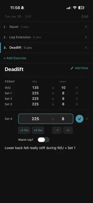 Kilo: Personal Lifting Tracker screenshot 2