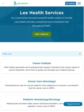Lee Health Connect iPad screenshot