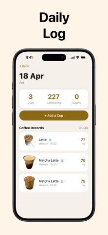 Matcha Coffee Tracker: Caffy Screenshot 4 of 4
