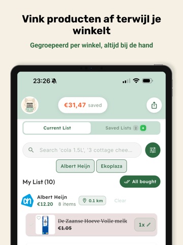 Spaartje - slim boodschappen iPad screenshot