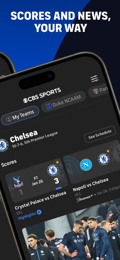 CBS Sports App: Scores & News - Personalized Sports Hub