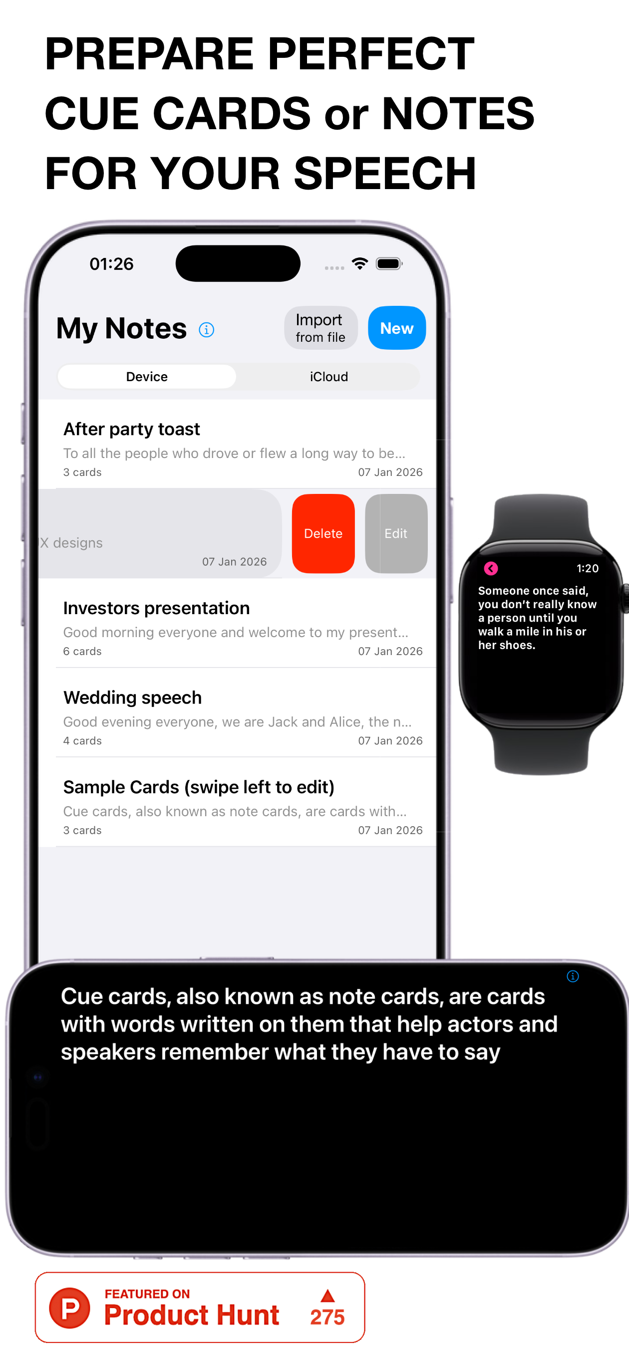 HintApp - Cue Cards & Notes
