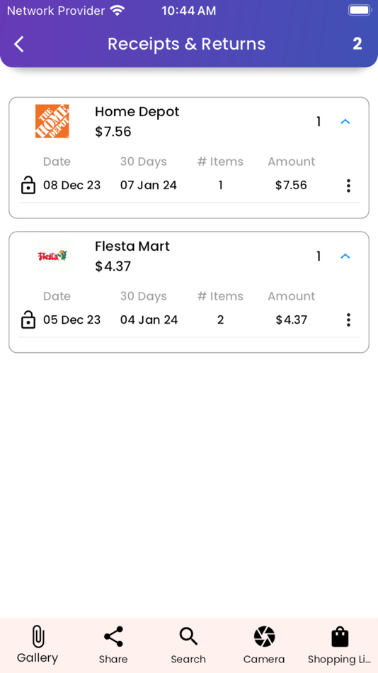 #2. Receipts and Returns (iOS) 由: Trunao LLC