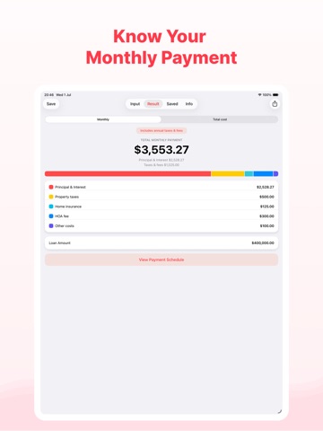 Mortgage Calculator: Payment iPad screenshot