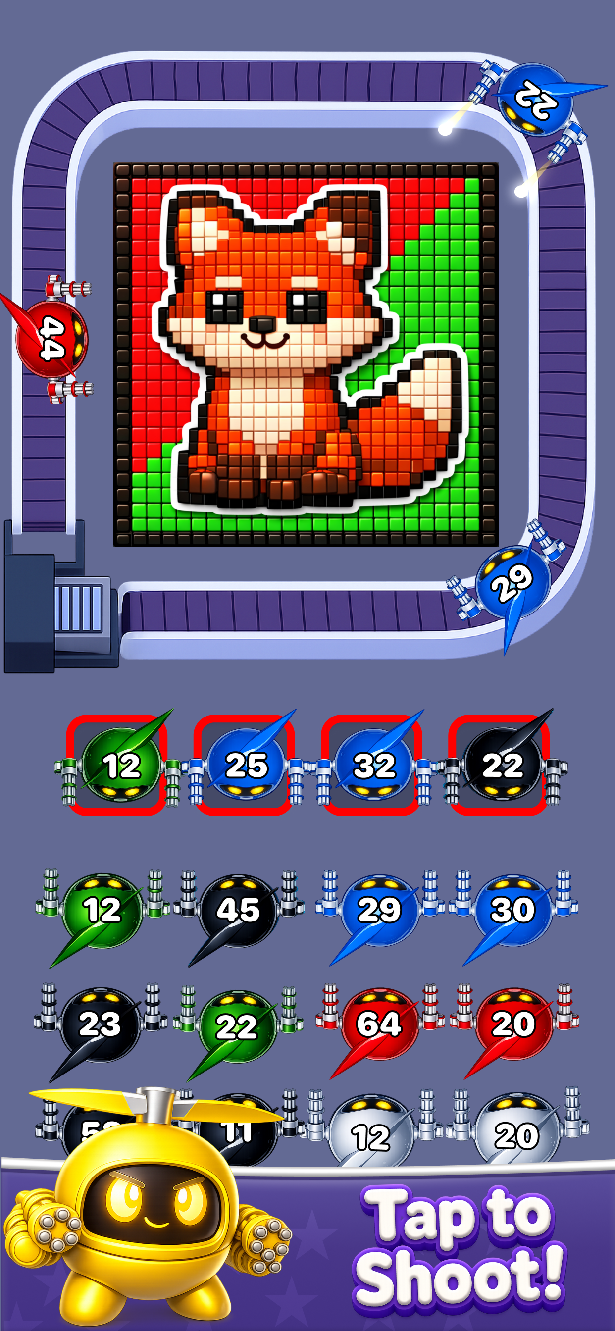 Robot Pixel Shooter Puzzle screenshot 4