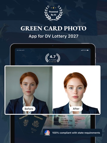 DV Lottery 2027 – Photo Editor iPad screenshot