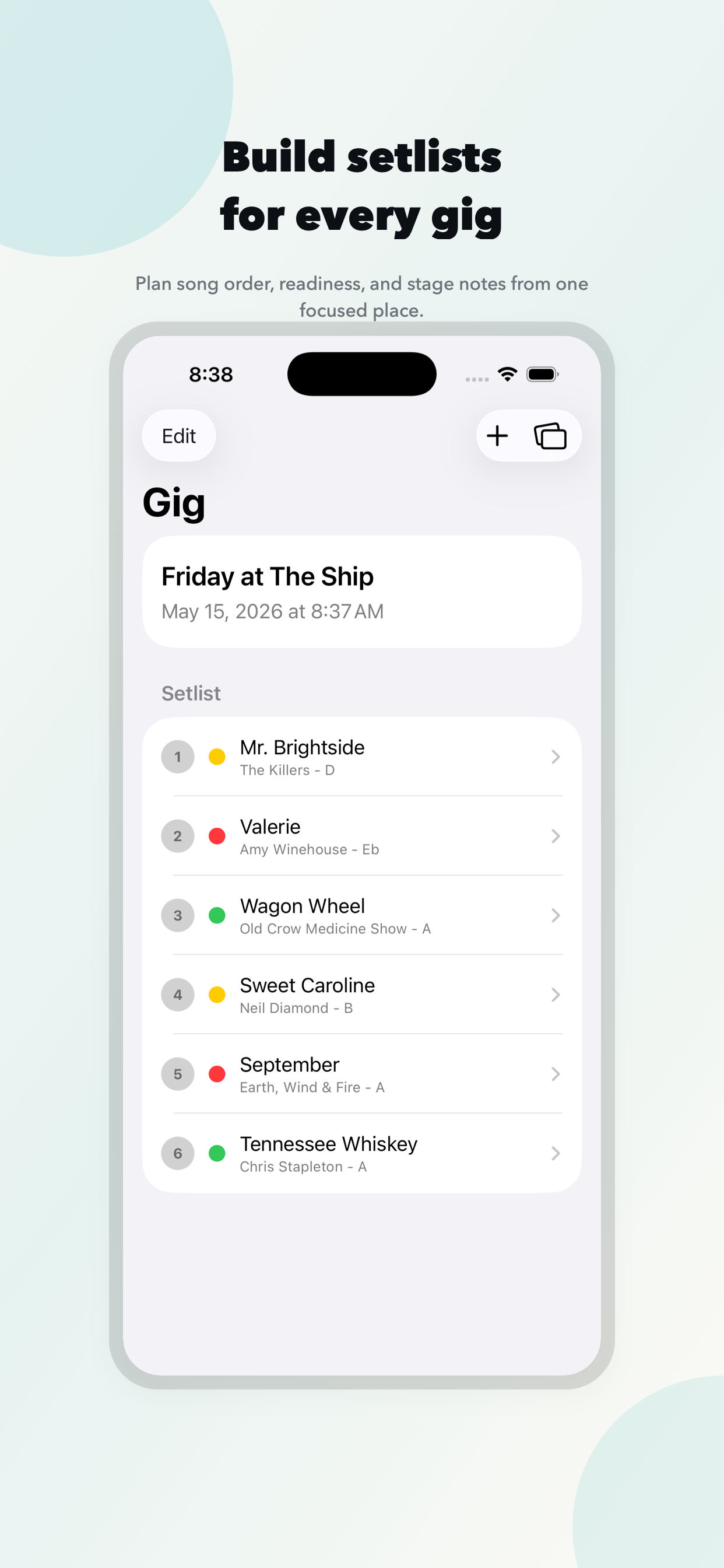 GigReady Setlist Planner
