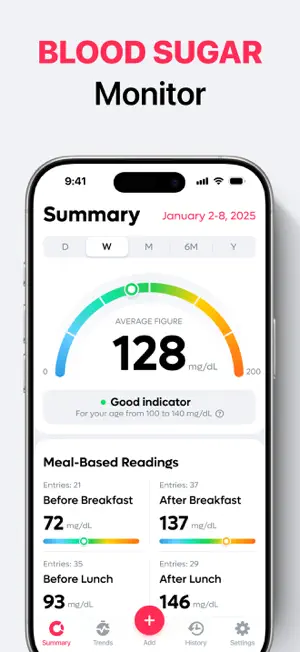 Blood Sugar & Glucose Tracking screenshot 1