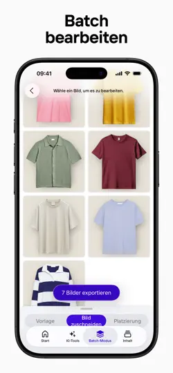 Screenshot von Photoroom: KI Foto Editor auf dem iPhone 4