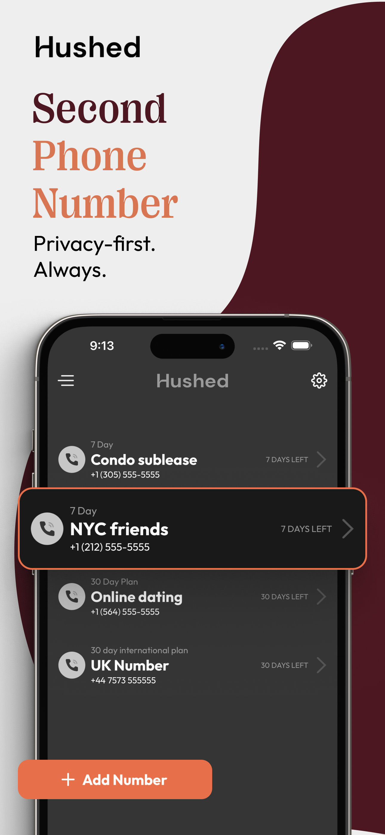 Hushed: UK Second Phone Number