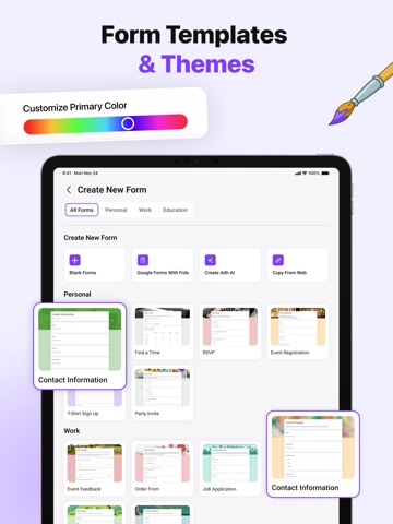 Forms for Google Docs: Formly iPad screenshot