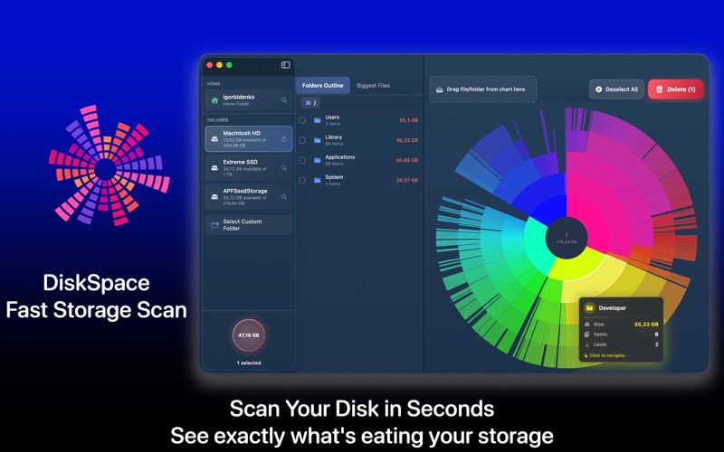 DiskSpace - Cleaner & Analyzer screenshot