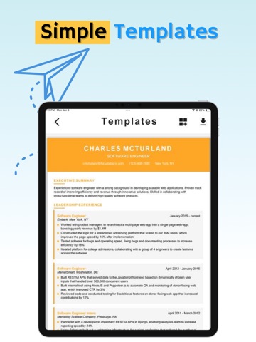 Resume Builder Pro: ResAI iPad screenshot