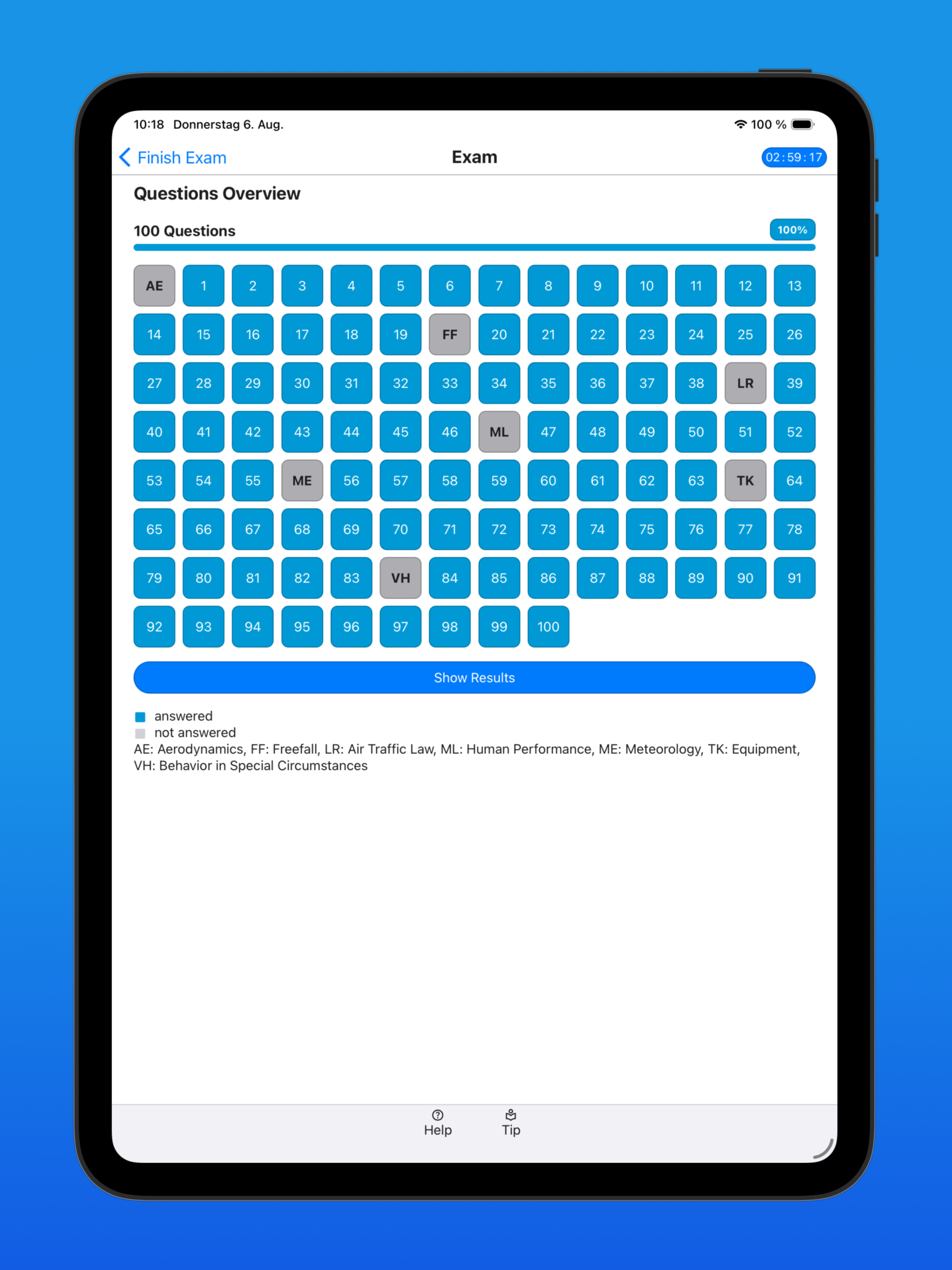 Skydiving Learning Questions screenshot 18