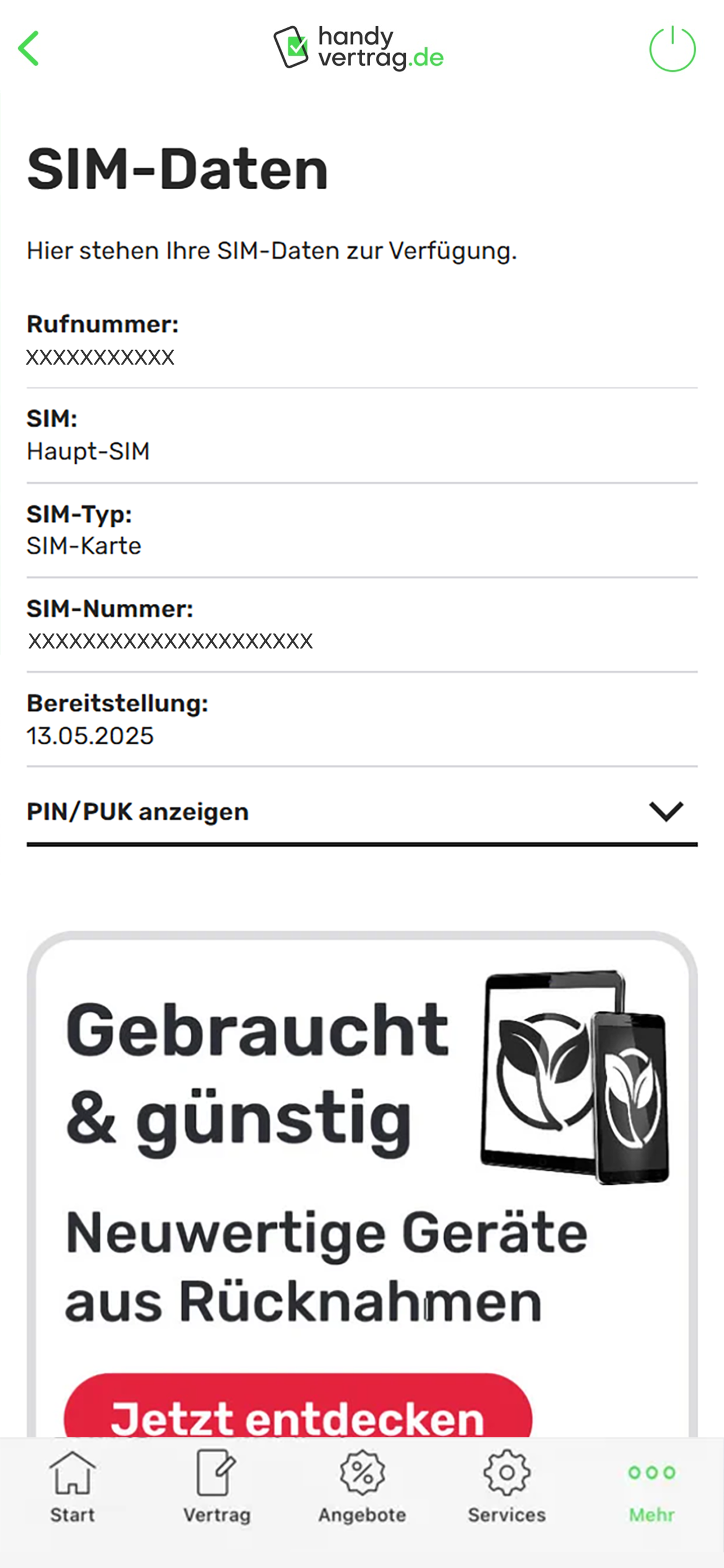handyvertrag.de Servicewelt screenshot 3