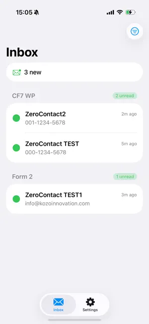 ZeroContact - 問い合わせ即通知 screenshot 2