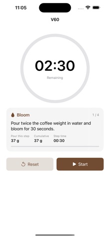 Brewra 手冲咖啡计时器 screenshot