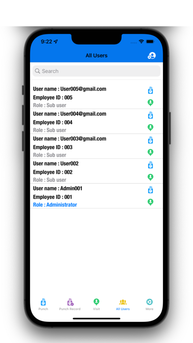 Enterprise Punch Card-Timecard Screenshot