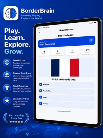 BorderBrain: Global Trivia iPad screenshot