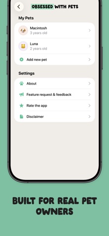 Obsessed with Pets: Pet Care iPhone screenshot