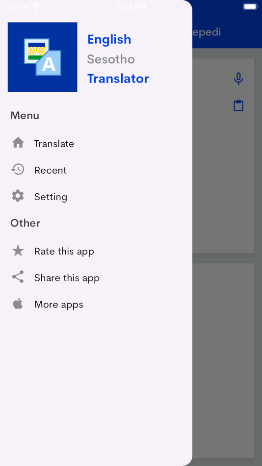 #4. Sesotho to English Translator (iOS) By: Bhavinkumar Satashiya