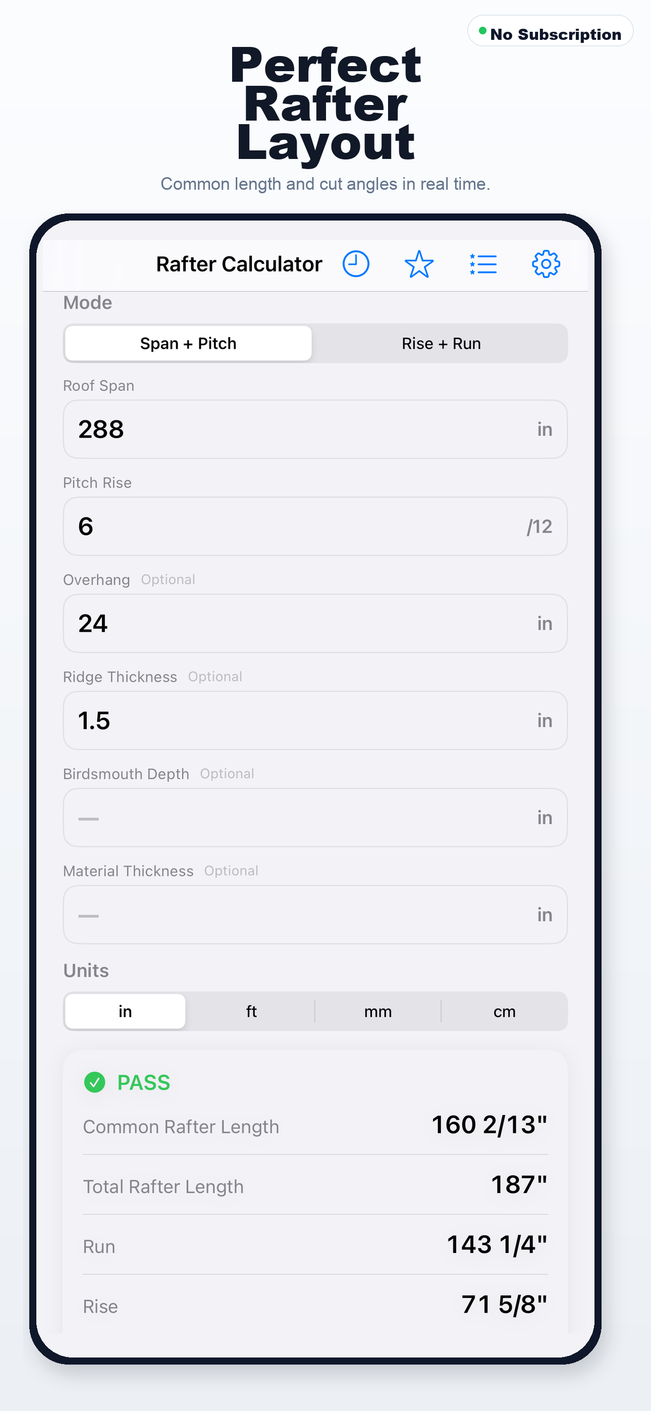 EdgeSpace Rafter Calculator