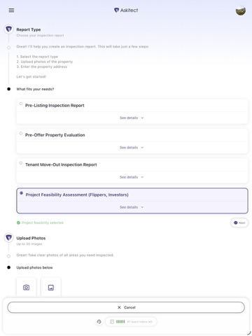 Askitect iPad screenshot