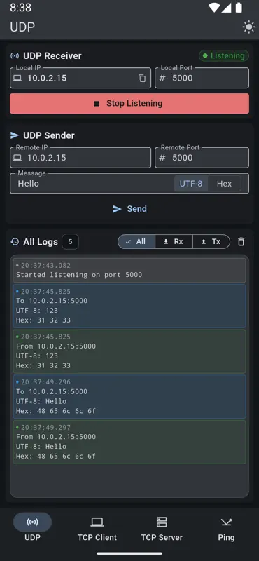 UDP TCP Sender & Receiver screenshot 5 of 8