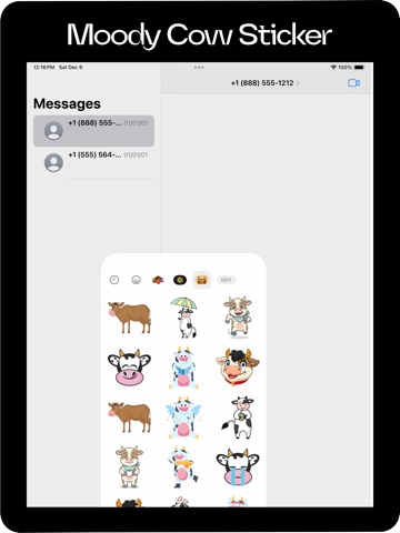 Moody Cow Stickers iPad screenshot