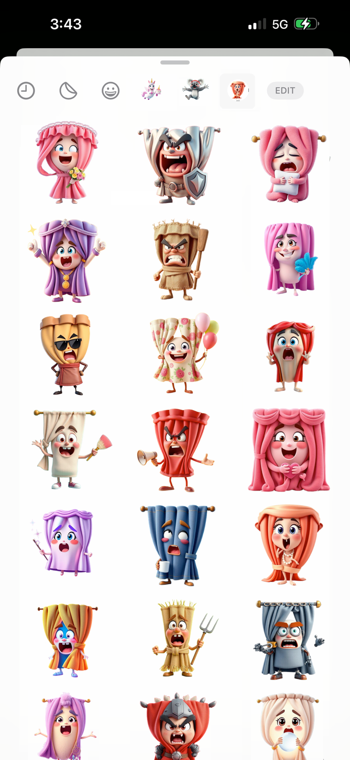 Yelling Curtain Stickers